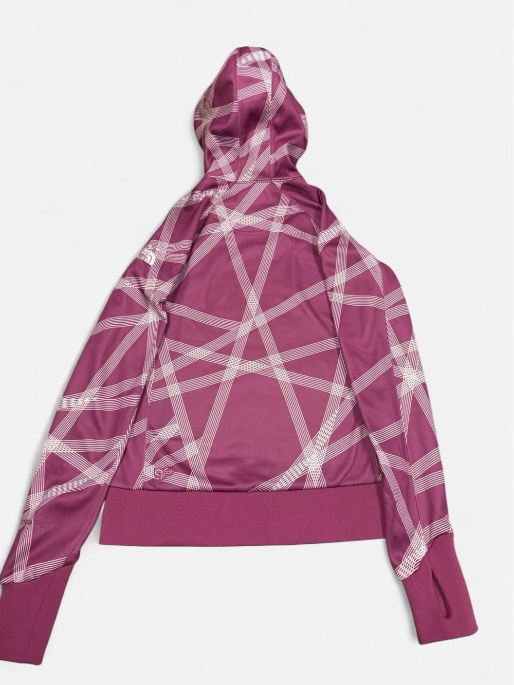 The North Face TNF Apex Hooded Zipped Striped Jacket Pink Sz Small - Picture 8 of 8